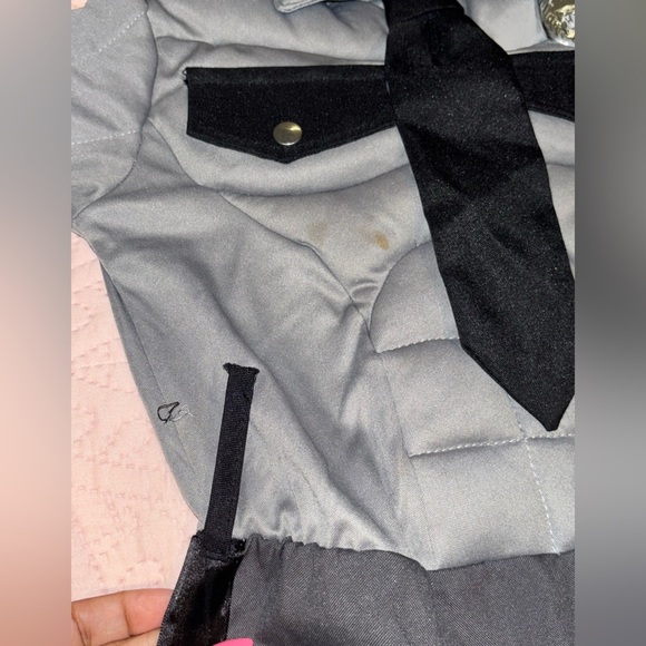 Kids Gray Police Costume Jumpsuit - Picture 5 of 9